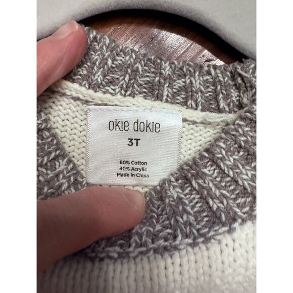 Okie Dokie Crewneck Winter Sweater Cream Size 3T - Picture 2 of 3